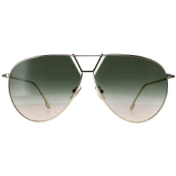 Victoria Beckham Sunglasses VB208S 700 Gold Khaki Grey Gradient