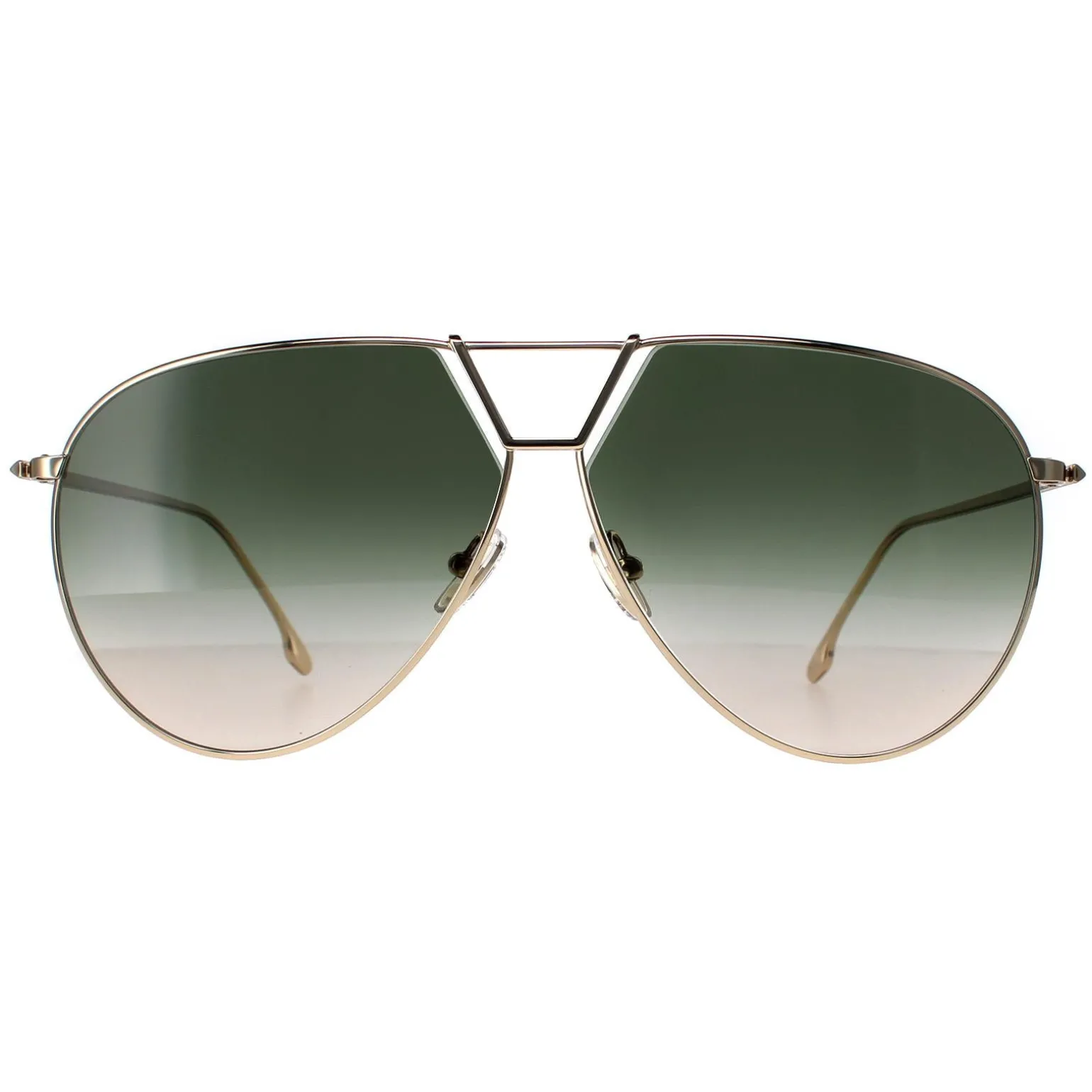 Victoria Beckham Sunglasses VB208S 700 Gold Khaki Grey Gradient