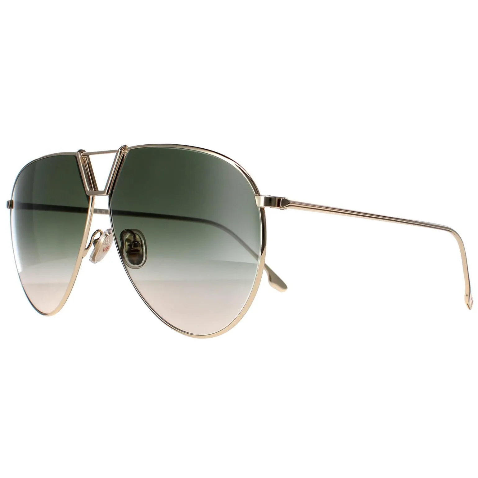 Victoria Beckham Sunglasses VB208S 700 Gold Khaki Grey Gradient