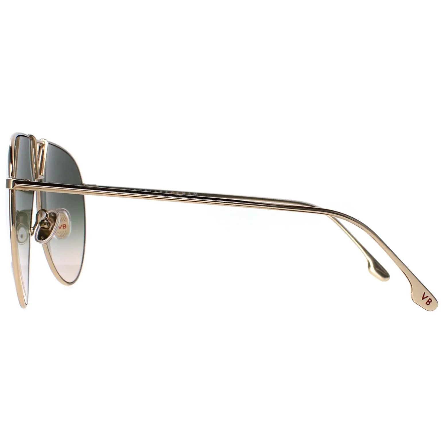 Victoria Beckham Sunglasses VB208S 700 Gold Khaki Grey Gradient