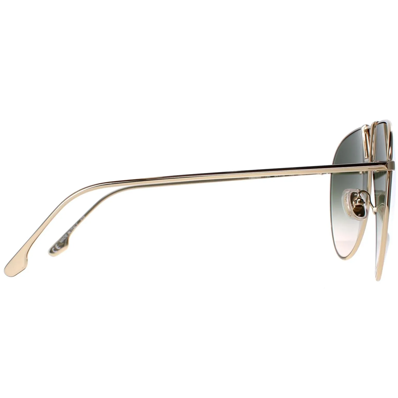 Victoria Beckham Sunglasses VB208S 700 Gold Khaki Grey Gradient